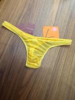 nylon, mesh, string, thong, doorschijnend, maa L, geel, Ophalen of Verzenden, Geel, Slip