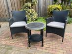 Leuke tuinset / balkonset tuinstoelen met tafeltje ZGAN!, Tuin en Terras, Ophalen, Zo goed als nieuw, Wicker, 2 zitplaatsen
