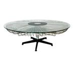 Italian Rotating Coffee Table designed for Prada, 1990s., Ophalen, Gebruikt, Rond, Glas
