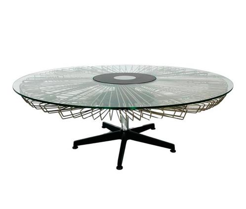 Italian Rotating Coffee Table designed for Prada, 1990s., Huis en Inrichting, Tafels | Salontafels, Gebruikt, Minder dan 50 cm