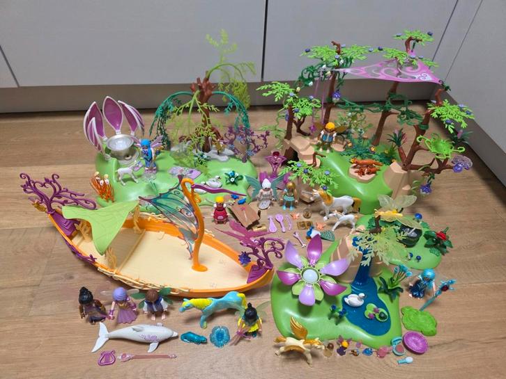 Playmobil grote feeën set (9132 feeëntuin, 9133 boot, weide), Kinderen en Baby's, Speelgoed | Playmobil, Zo goed als nieuw, Ophalen of Verzenden