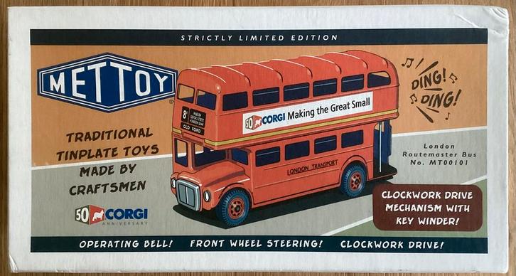 Mettoy London Routemaster Bus MT00101 met opwindmechanisme, Hobby en Vrije tijd, Modelauto's | Overige schalen, Nieuw, Bus of Vrachtwagen