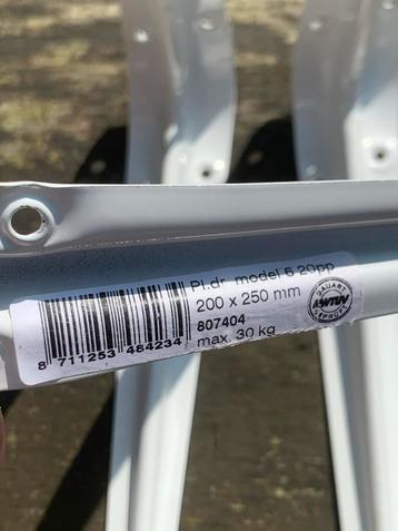 Plankdragers - Set van 3 - Wit - 200x250mm beschikbaar voor biedingen