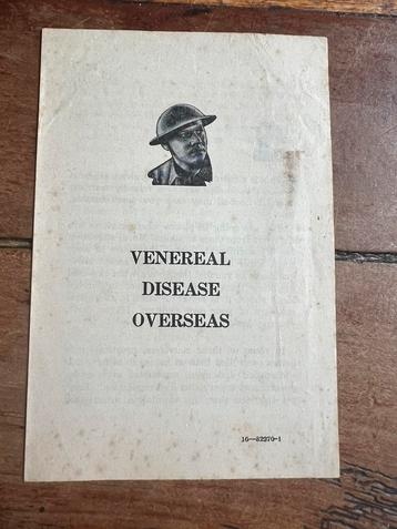 WO1 WO2 Amerikaans pamflet geslachtsziekte soldaat 1916 STD beschikbaar voor biedingen