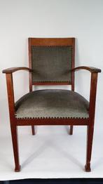 Antieke fauteuil, stoel met armleuningen, springveren. S35, Ophalen of Verzenden