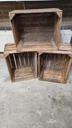 Oude decoratieve houten kratten, Huis en Inrichting, Woonaccessoires | Kisten, Ophalen, Minder dan 50 cm, Minder dan 50 cm