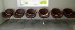 Set Artifort Tulip stoelen – bruin leer, Ophalen, Gebruikt, Bruin, Leer