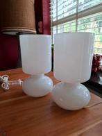 Ikea Lykta vintage lampen - Set van 2 Witte Tafellampen, Vintage, Ophalen of Verzenden, Minder dan 50 cm, Glas