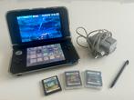 Nintendo 3DS XL Zwart + Games + Homebrew, Ophalen, Zwart, 3DS XL, Gebruikt