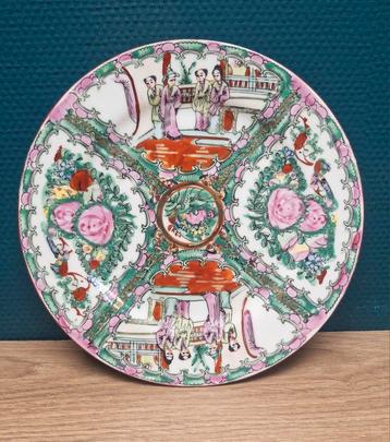 Antiek chinees rose medaillion bord beschikbaar voor biedingen