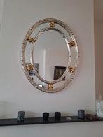 Ovale spiegel met zilveren lijst en gouden details, Huis en Inrichting, Woonaccessoires | Spiegels, Ophalen