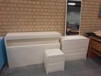 Slaapkamer meubels, bed achterwand, ladekastje,nachtkastje, Ophalen, Gebruikt, Eenpersoons