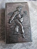 Grote Oude Zilver Kleurige Lucifersdoos Houder - Boer 11 cm, Verzenden