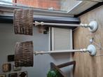 vloerlamp hout met riet landelijke stijl, Huis en Inrichting, Lampen | Vloerlampen, Ophalen, Gebruikt, Landelijk, 150 tot 200 cm