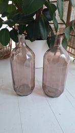 2 zeppelin taupe vazen, Ophalen of Verzenden, Overige kleuren, Glas, Minder dan 50 cm