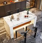 Keukeneiland bartafel marmer wit tafel bar led wandpameel, Huis en Inrichting, Tafels | Eettafels, Overige materialen, Verzenden