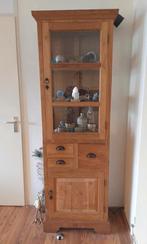 Koloniale Teak Vitrinekast met Laden, Ophalen, Gebruikt, 200 cm of meer, Glas