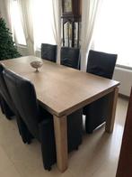 Houten eettafel met stoelen, Huis en Inrichting, Tafels | Eettafels, Ophalen, Gebruikt, 100 tot 150 cm, Eikenhout