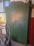 Grote groene kledingkast met deuren, Ophalen, Gebruikt, 100 tot 150 cm, Vintage
