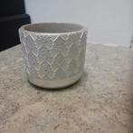 Leuke bloempot met kerstboom motief, Gebruikt, Rond, Aardewerk, Tuin