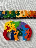 Houten puzzels met nummers., Kinderen en Baby's, Speelgoed | Kinderpuzzels, 10 tot 50 stukjes, Van hout, Gebruikt, 2 tot 4 jaar