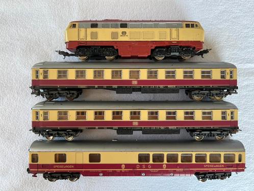 Lima DB TEE set met BR 218 lok en 3 rijtuigen, Hobby en Vrije tijd, Modeltreinen | H0, Gebruikt, Treinset, Gelijkstroom, Lima
