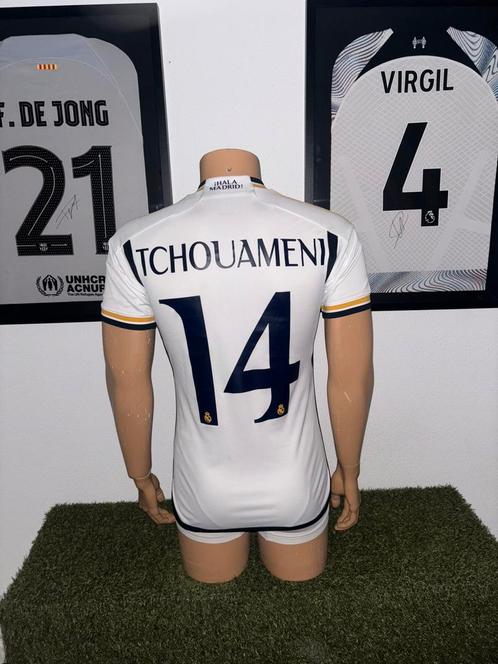 Real Madrid thuisshirt 2023-2024 Tchouameni, Sport en Fitness, Voetbal, Zo goed als nieuw, Shirt, Maat XS of kleiner, Ophalen of Verzenden