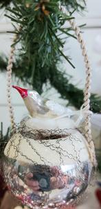 Antieke Kerst Vogel op nest, Diversen, Kerst, Ophalen of Verzenden