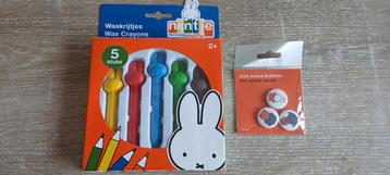 Nijntje miffy buttons + waskrijtjes wasco nieuw Dick bruna  beschikbaar voor biedingen