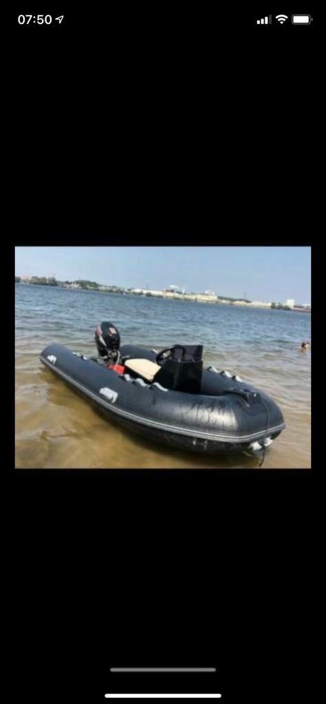 Rib rubberboot 330 Met 9,9pk suzuki en stuurconsole, Watersport en Boten, Rubberboten, Zo goed als nieuw, Overige merken, Overige materialen