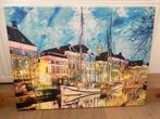 Kleurrijke Fine Art schilderij Groningen Hoge der A, Ophalen