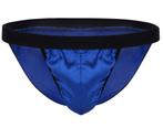 Blauwe satijnen slip / heren onderbroek glimmende M L XL, Verzenden, Blauw, Slip