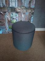 Grijze Poef met Deksel, Ophalen, Minder dan 50 cm, Gebruikt, Rond