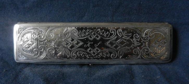 Zeldzame zilveren brillenkoker 1877 S.F. Reitsma Heerenveen, Antiek en Kunst, Antiek | Goud en Zilver, Zilver, Ophalen of Verzenden