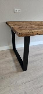 Wagonhouten eettafel - 219 cm lang, Huis en Inrichting, Tafels | Eettafels, 200 cm of meer, 50 tot 100 cm, Zo goed als nieuw, Vijf personen of meer