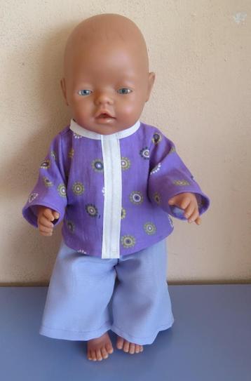 Poppenkleertjes poppenkleding Baby pop 40-43c lila setje 148 beschikbaar voor biedingen