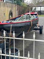 IJzeren roeiboot met trailer, Gebruikt, Staal, Ophalen of Verzenden, A