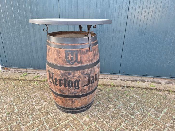 Hertog Jan Statafel whisketvat kunstofblad zeer mooi, Huis en Inrichting, Tafels | Statafels, Gebruikt, Ophalen