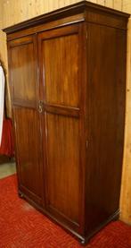 Art Deco Tweedeurskast Notaris kast Garderobekast Boekenkast, Ophalen, Gebruikt, 100 tot 150 cm, Met hangruimte