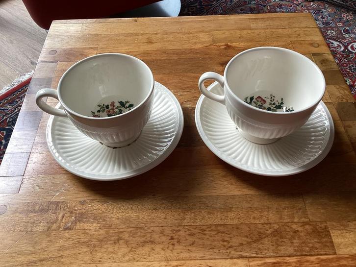 Edme Wedgwood Conway, twee kop en schotels, Verzamelen, Porselein, Kristal en Bestek, Gebruikt, Kop en/of schotel, Overige materialen