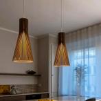 Houten design lampen in secto stijl, Huis en Inrichting, Lampen | Hanglampen, Ophalen, Zo goed als nieuw, Minder dan 50 cm