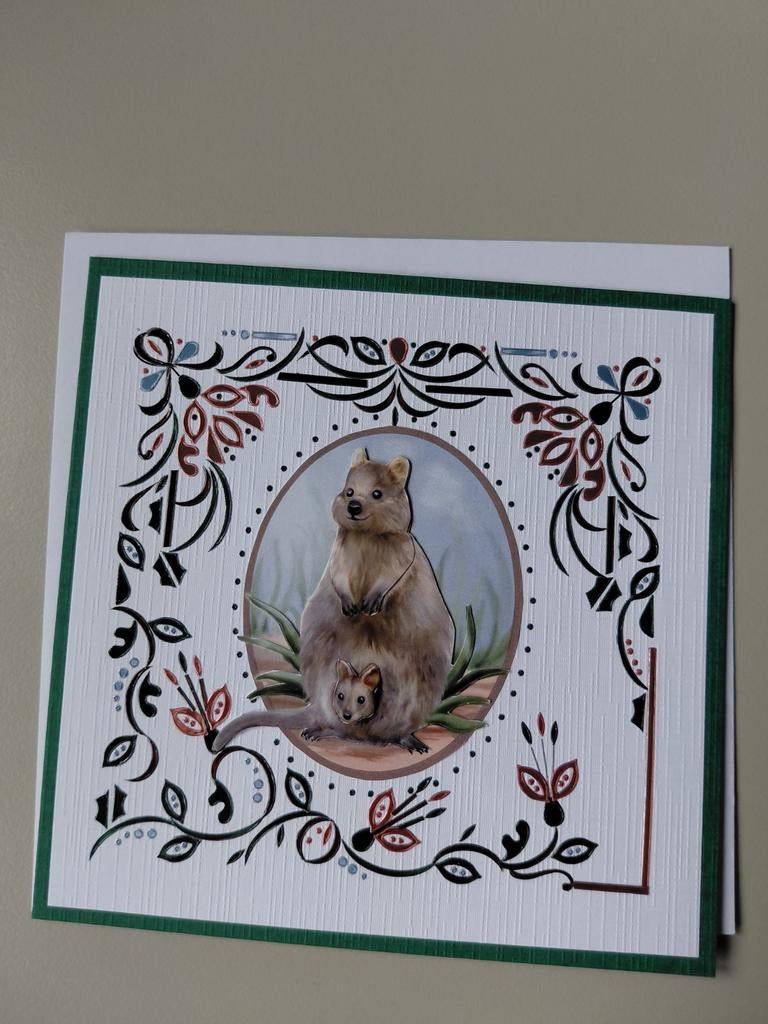 Handgemaakte kaart met wombat, Ophalen of Verzenden, Nieuw, Dieren