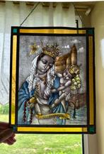 Glas-in-lood Maria met kindje Jezus, Antiek en Kunst, Antiek | Religie, Verzenden
