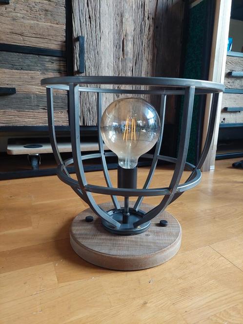 Industriële hanglamp(en) 34cm, Huis en Inrichting, Lampen | Tafellampen, Zo goed als nieuw, Minder dan 50 cm, Hout, Metaal, Ophalen