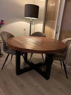 Eettafel mangohout, Ophalen, Gebruikt, 100 tot 150 cm, Rond
