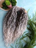 Krullende dreadlock extensions, 55 DE, grijs en blond, Ophalen of Verzenden, Nieuw, Pruik of Haarverlenging