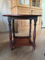 Vintage ronde handwerk  Houten Salontafel - Haarlem, Gebruikt, 50 tot 100 cm, Rond, Ophalen of Verzenden