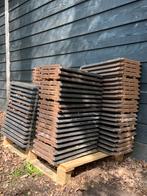 95 stuks koramic vlakke mat zwarte dakpannen, Doe-het-zelf en Verbouw, Dakpannen en Dakbedekking, Ophalen, Steen of Klei, Zwart