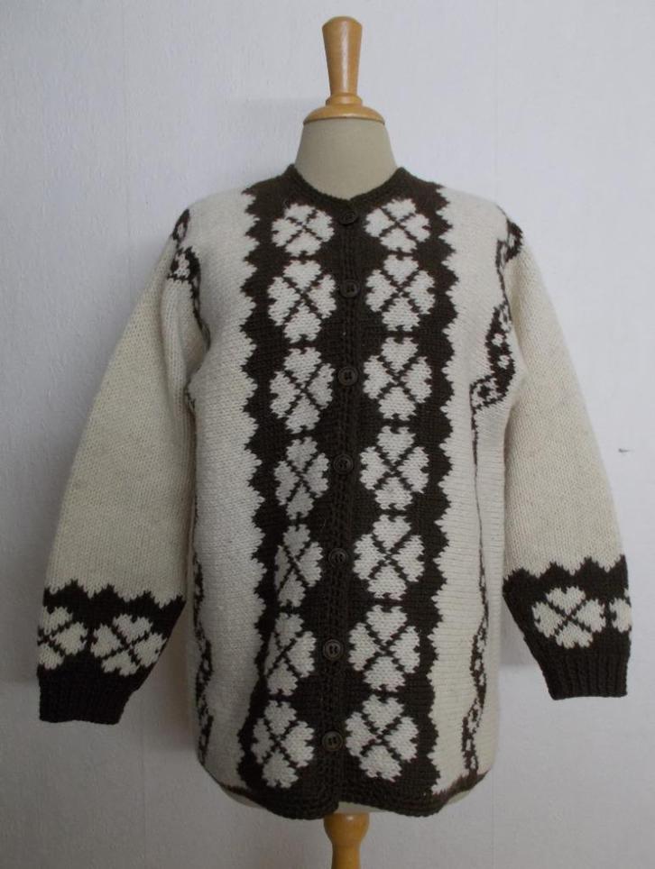 Hand gemaakt Noors/folklore wollen vest! L, Kleding | Dames, Truien en Vesten, Zo goed als nieuw, Maat 42/44 (L), Bruin, Verzenden