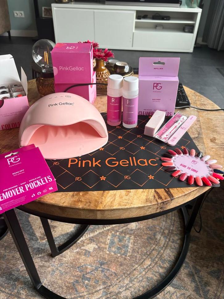 Pink Gellac Starterset - Compleet!, Sieraden, Tassen en Uiterlijk, Uiterlijk | Cosmetica en Make-up, Zo goed als nieuw, Make-up